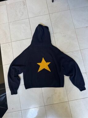 Vwoollo Navy Hooded Sweater with Gold Star